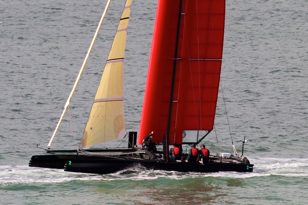 Emirates Team NZ - Wingsail test on the SL33 © Richard Gladwell www.photosport.co.nz